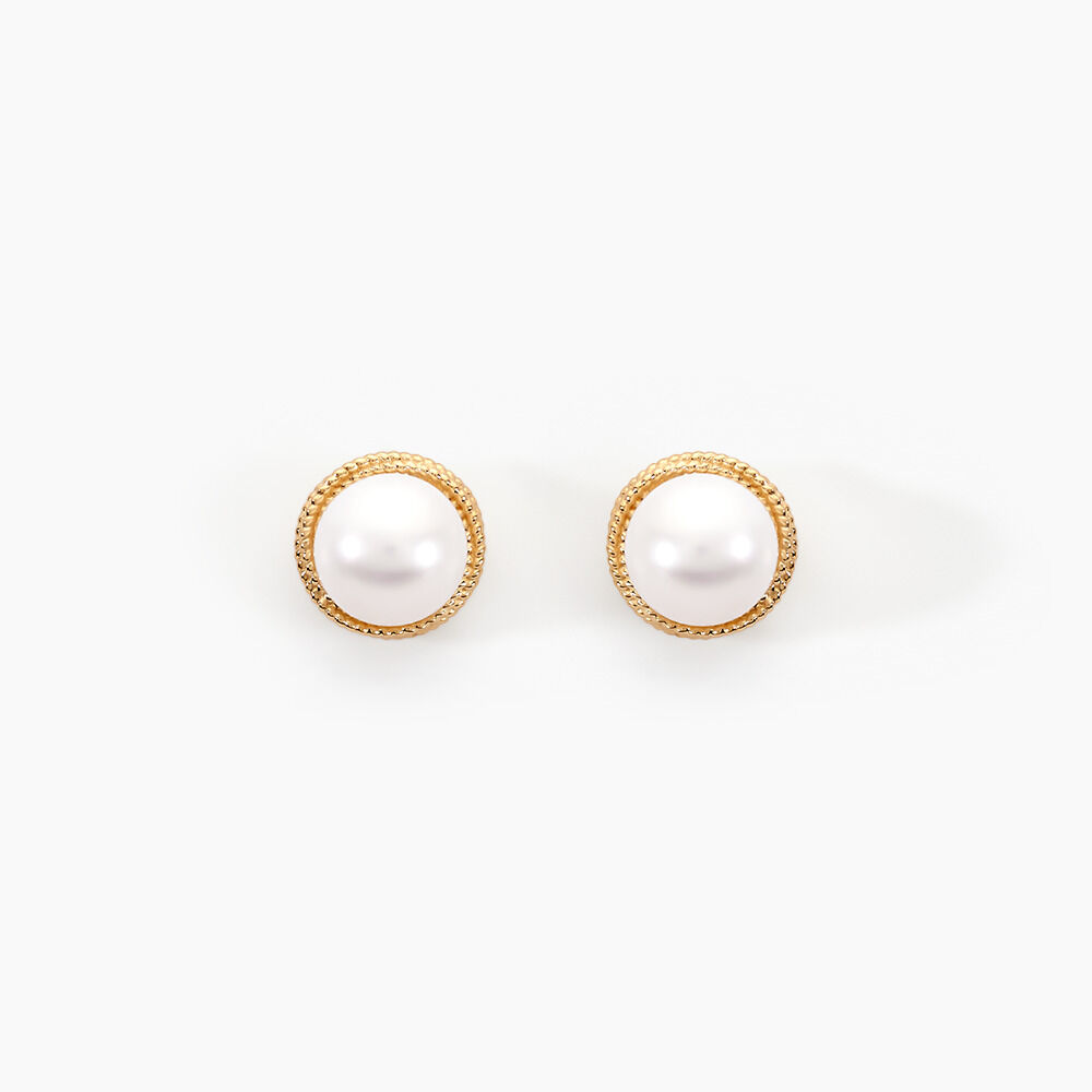 Boucles D'oreilles Puces Siera Or Jaune Perle De Culture - Puces Femme | Marc Orian
