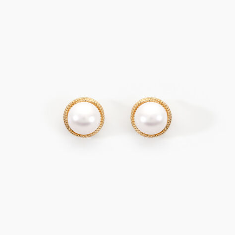 Boucles D'oreilles Puces Siera Or Jaune Perle De Culture - Puces Femme | Marc Orian