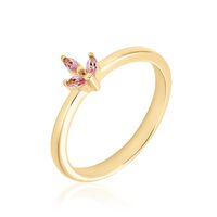 Bague Erma Plaqué Or Doré Oxyde De Zirconium