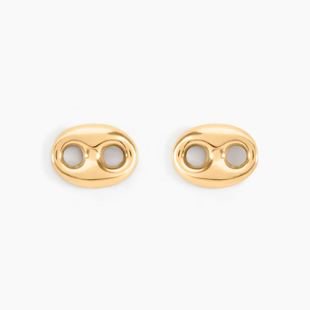 Boucles D'oreilles Puces Cara Grain De Cafe Or Jaune - Puces Femme | Marc Orian
