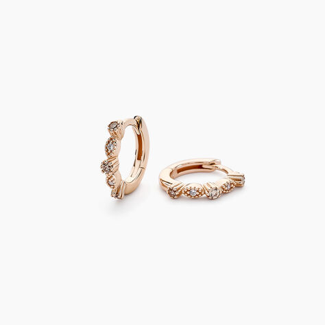 Créoles Eugenie Argent Rose Oxyde De Zirconium - Créoles Femme | Marc Orian