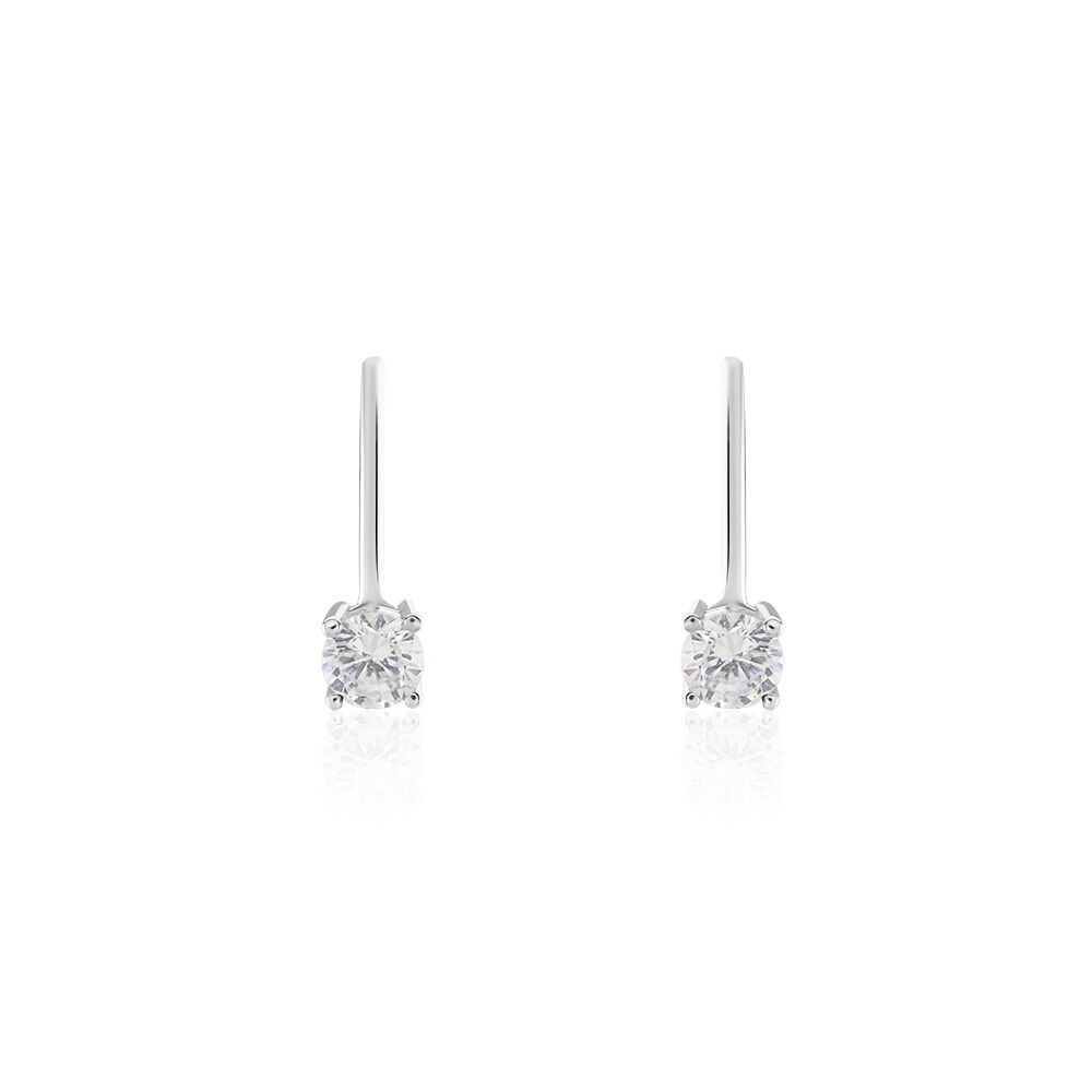 Boucles D'oreilles Dormeuses Argent Blanc Viventiol Oxyde De Zirconium - Boucles d'oreilles pampille Femme | Marc Orian