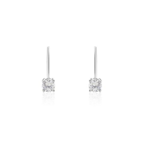 Boucles D'oreilles Dormeuses Argent Blanc Viventiol Oxyde De Zirconium - Boucles d'oreilles pampille Femme | Marc Orian