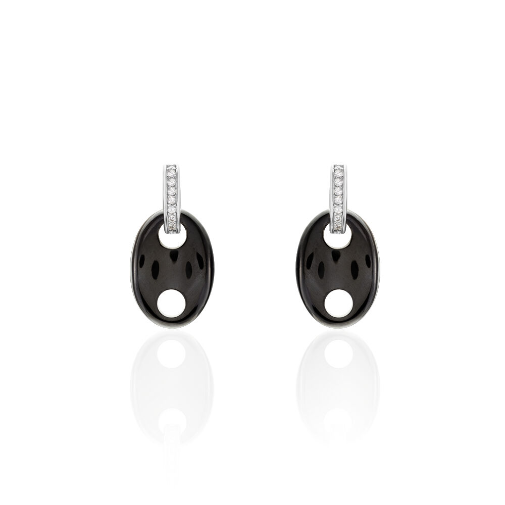 Boucles D'oreilles Pendantes Hattie Argent Céramique Et Oxyde - Pendantes Femme | Marc Orian