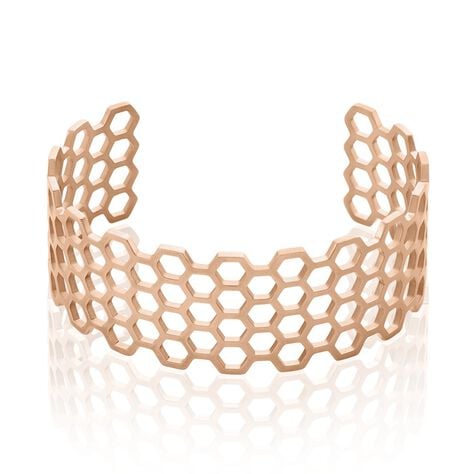 Bracelet Manchette Ouvert Acier Rose Buglose - Bijoux fantaisie Femme | Marc Orian