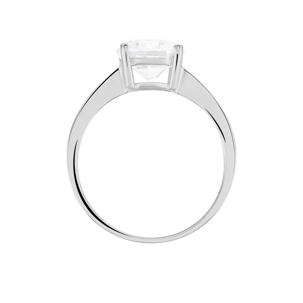 Bague Solitaire Abriel Or Blanc Oxyde De Zirconium - Bagues Solitaire Femme | Marc Orian