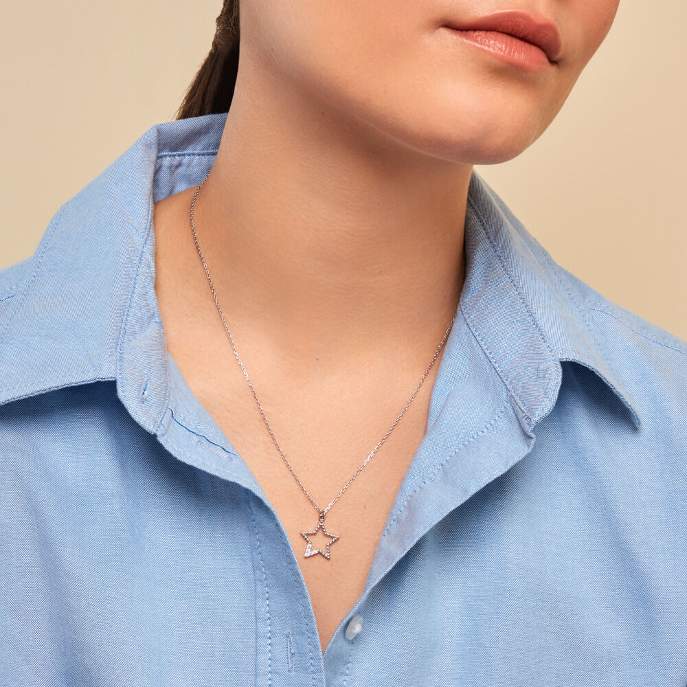 Collier Gyliane Argent Blanc Oxyde De Zirconium - Nouveautés Femme | Marc Orian