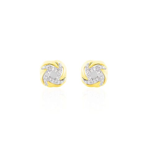 Boucles D'oreilles Puces Maryanna Or Jaune Diamant - Puces Femme | Marc Orian