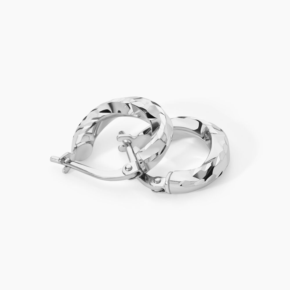 Cr&eacute;oles Argent Blanc Diane - Cr&eacute;oles Femme | Marc Orian