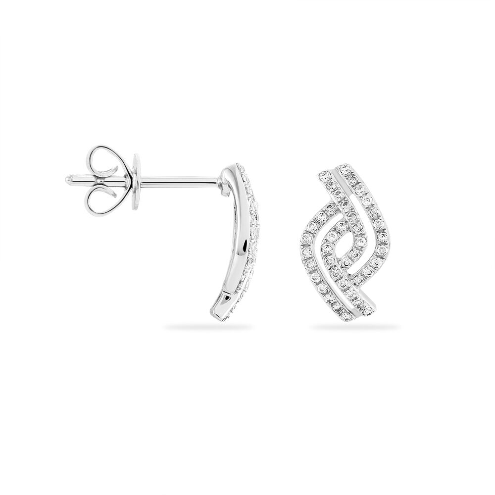 Boucles D'oreilles Puces Barbera Or Blanc Oxyde De Zirconium - Puces Femme | Marc Orian