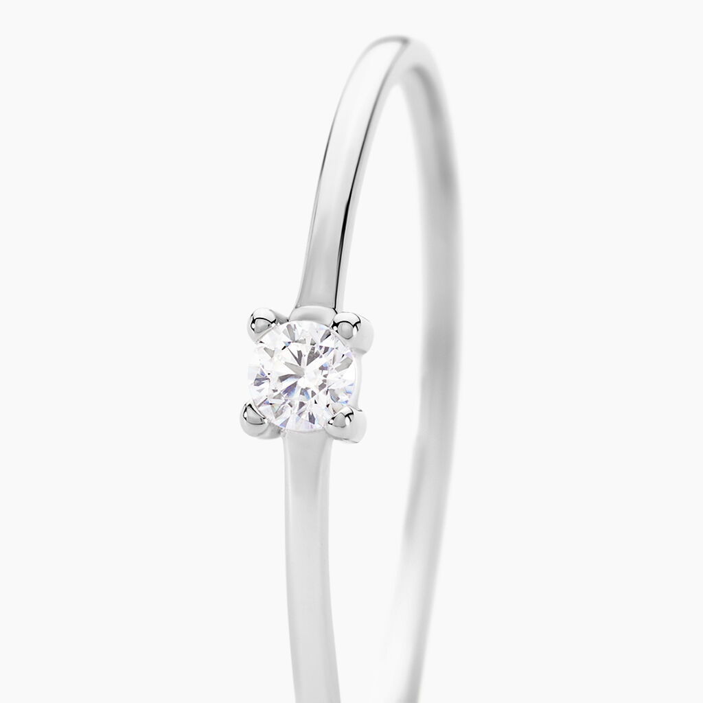 Bague Solitaire Etan Argent Blanc Oxyde De Zirconium - Bagues Solitaire Femme | Marc Orian