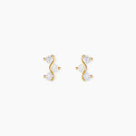 Boucles D'Oreilles Puces Mureille Argent Dor&eacute; A L'Or 750/1000 Oxyde De Zirconium - Puces Femme | Marc Orian