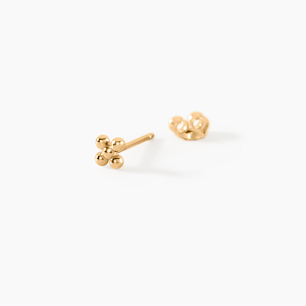 Boucles D'Oreilles Puces Jannie Plaqu&eacute; Or Jaune - Puces Femme | Marc Orian