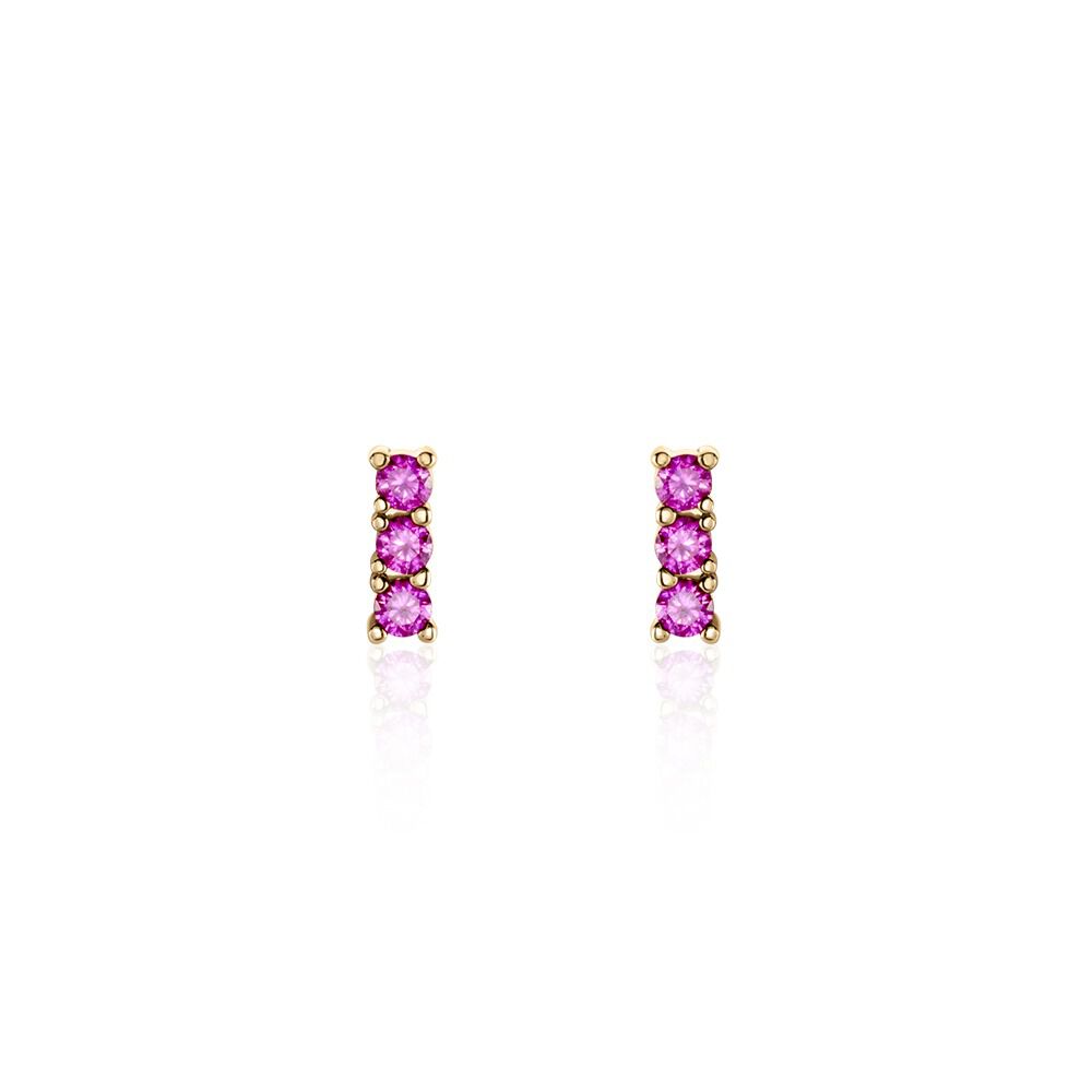 Boucles D'oreilles Puces Plaqué Or Jaune Alodia Oxydes De Zirconium - Puces Femme | Marc Orian