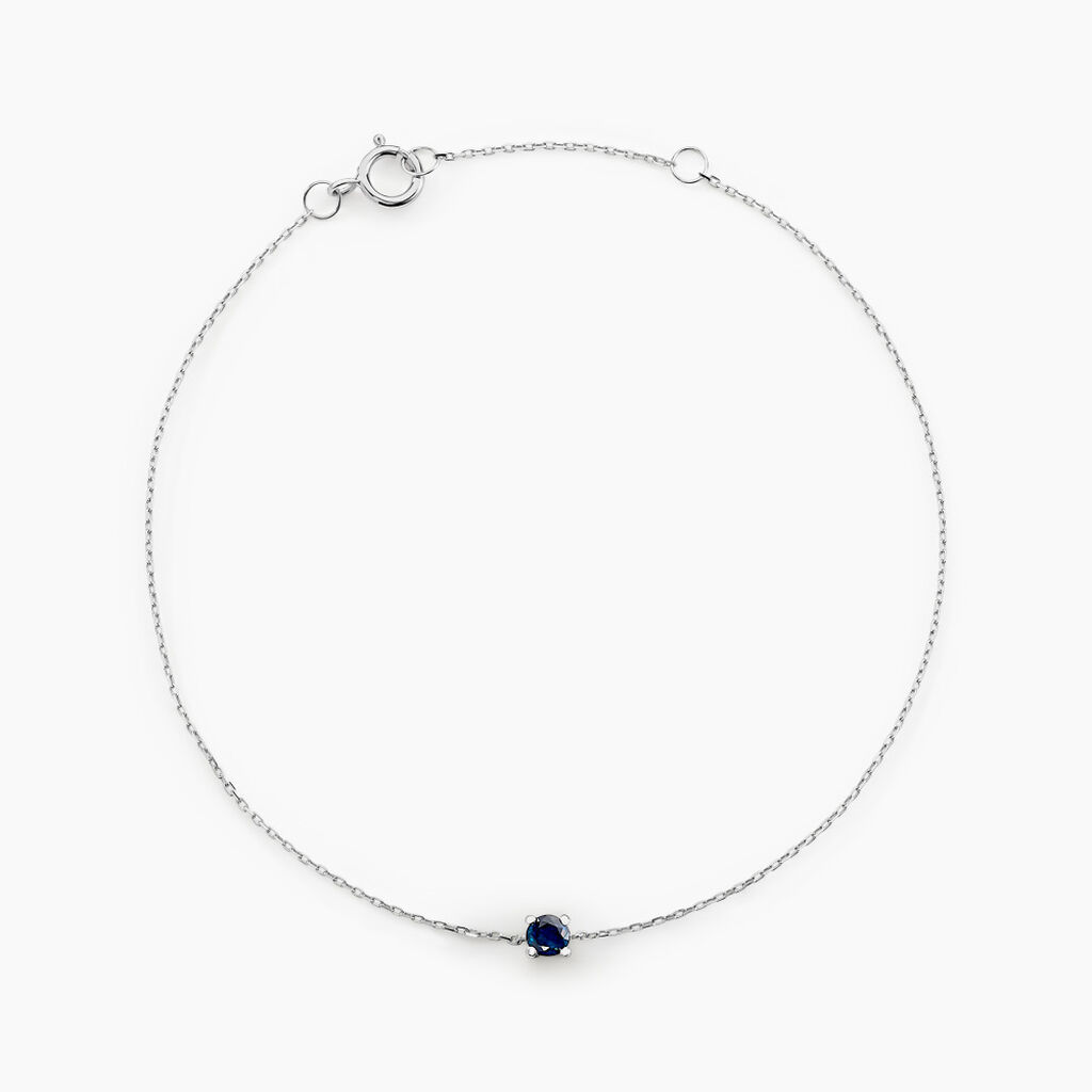 Bracelet Or Blanc Onora Saphir - Bracelets cha&icirc;nes Femme | Marc Orian