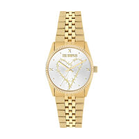 cadran doré fond argenté bracelet acier doré