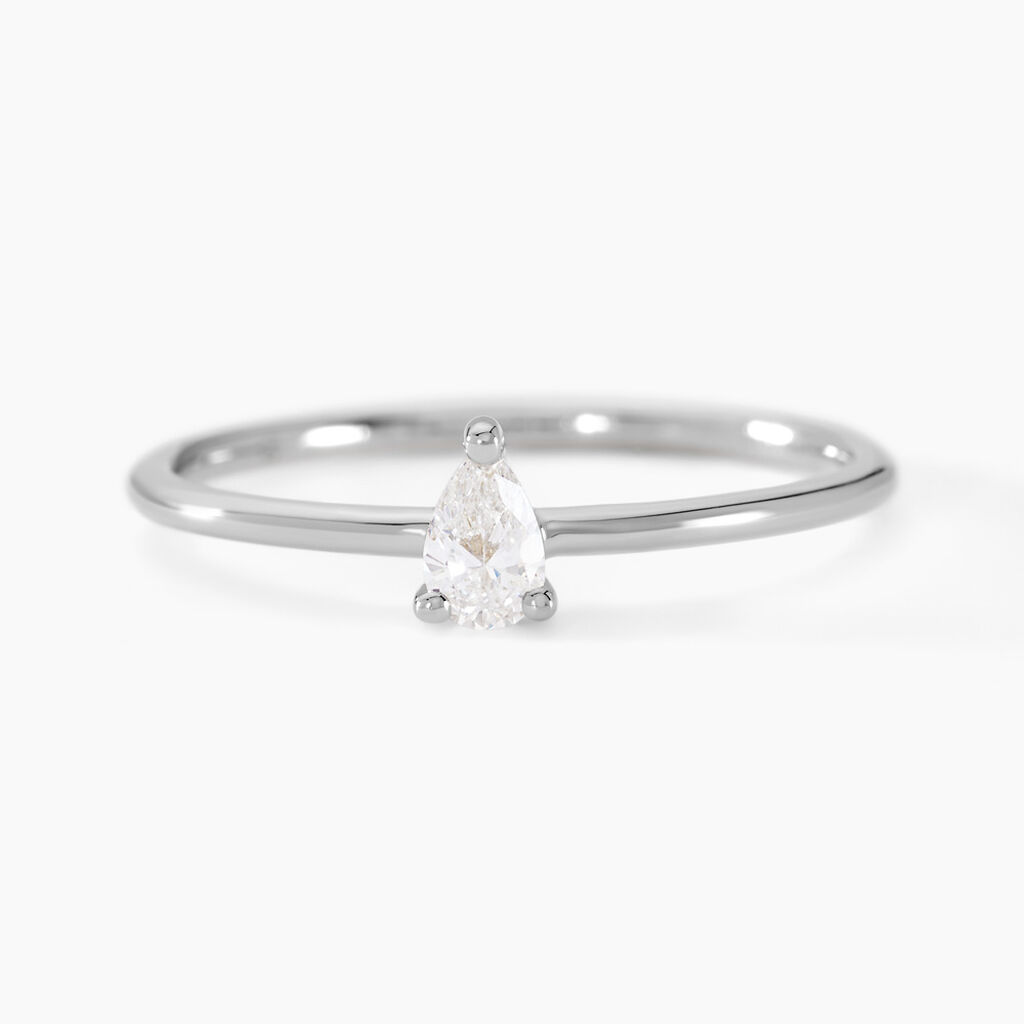 Bague Marsha Argent Blanc Diamant Synth&eacute;tique - Solitaires Femme | Marc Orian