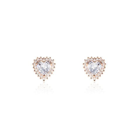 Boucles D'oreilles Puces Calvi Argent Rose Oxyde De Zirconium - Puces Femme | Marc Orian
