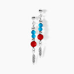 Boucles D'oreilles Pendantes Behati Argent Blanc Corail Turquoise - Pendantes Femme | Marc Orian