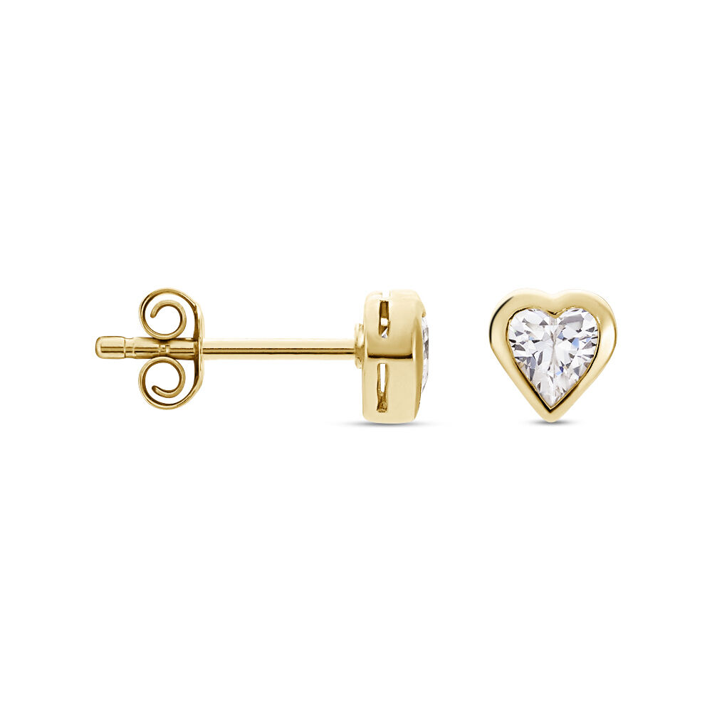 Boucles D'oreilles Puces Femie Plaqué Or Jaune Oxyde De Zirconium - Puces Femme | Marc Orian