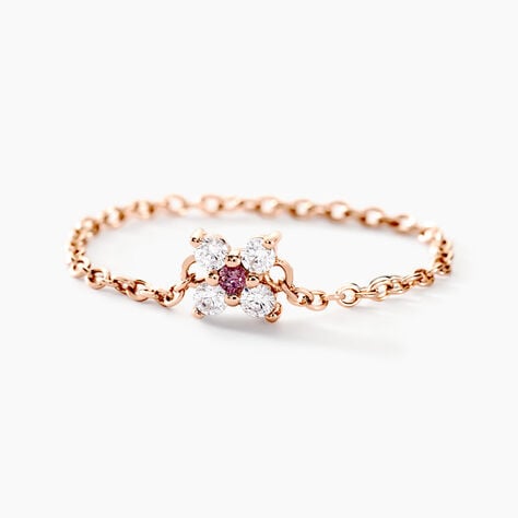 Bague Lindie Argent Rose Oxyde De Zirconium - Bagues avec pierre Femme | Marc Orian