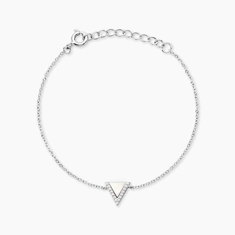 Bracelet Moric Argent Blanc Oxyde De Zirconium Et Nacre - Bracelets fantaisie Femme | Marc Orian