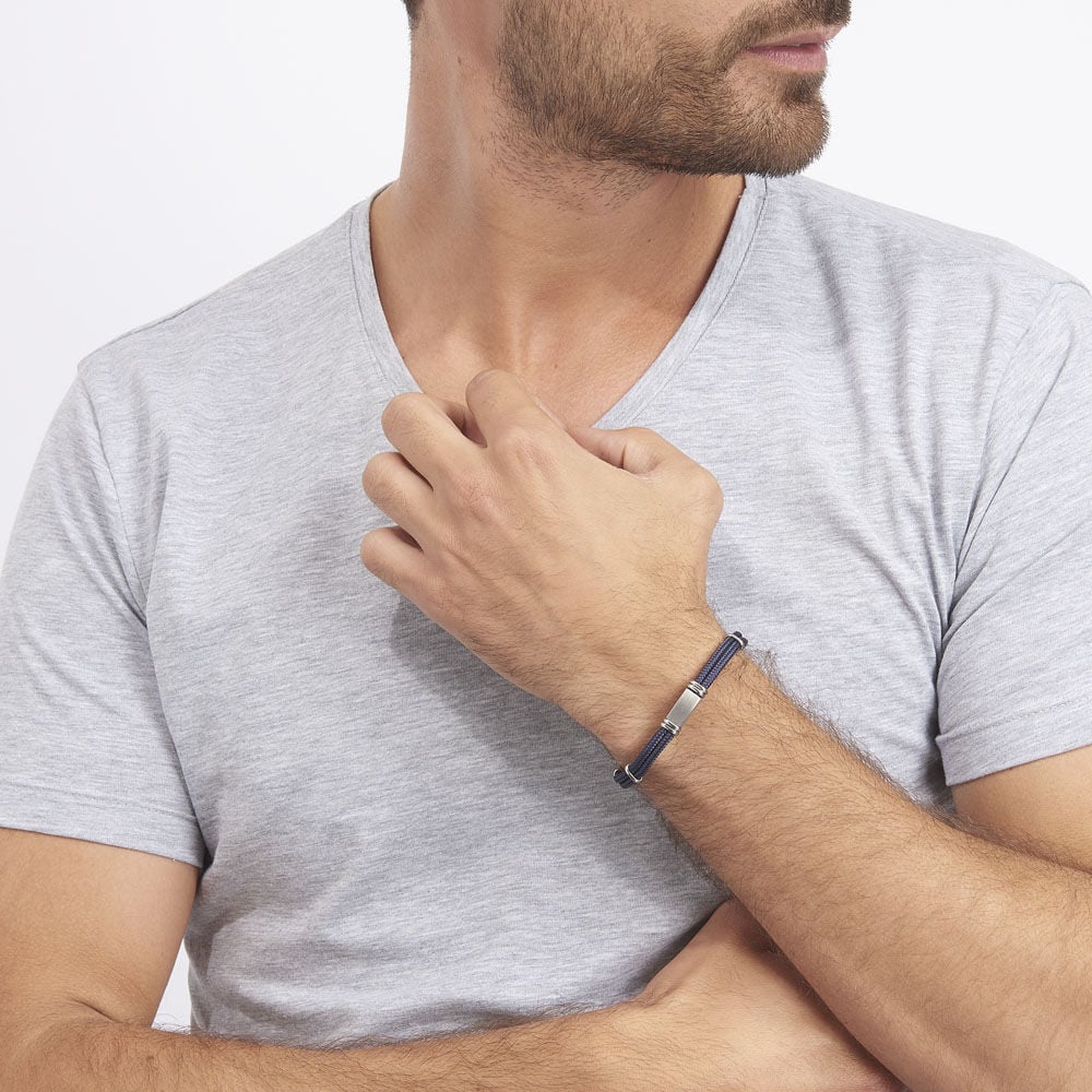 Bracelet Yannik Acier Blanc - Bracelets cordons Homme | Marc Orian
