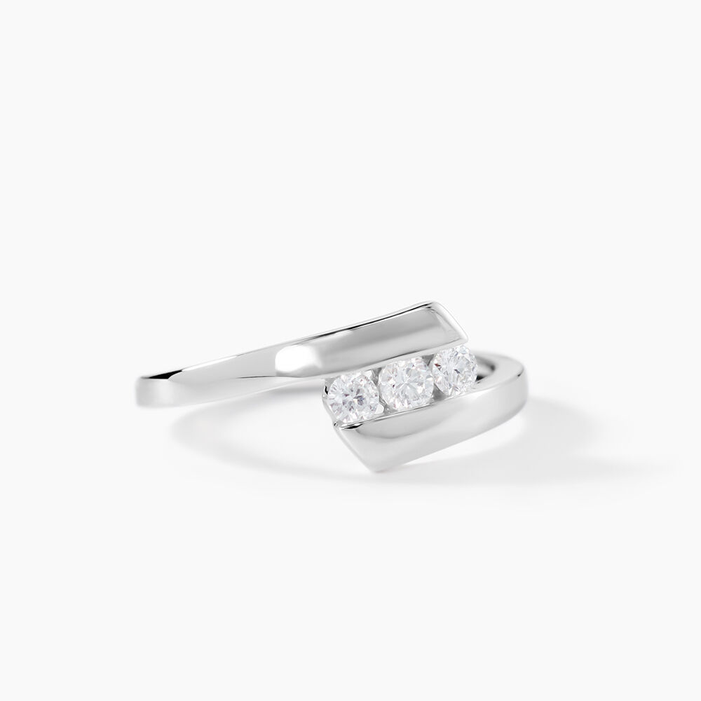 Bague Trilogie Or Blanc Diamant - Bagues fian&ccedil;ailles Femme | Marc Orian