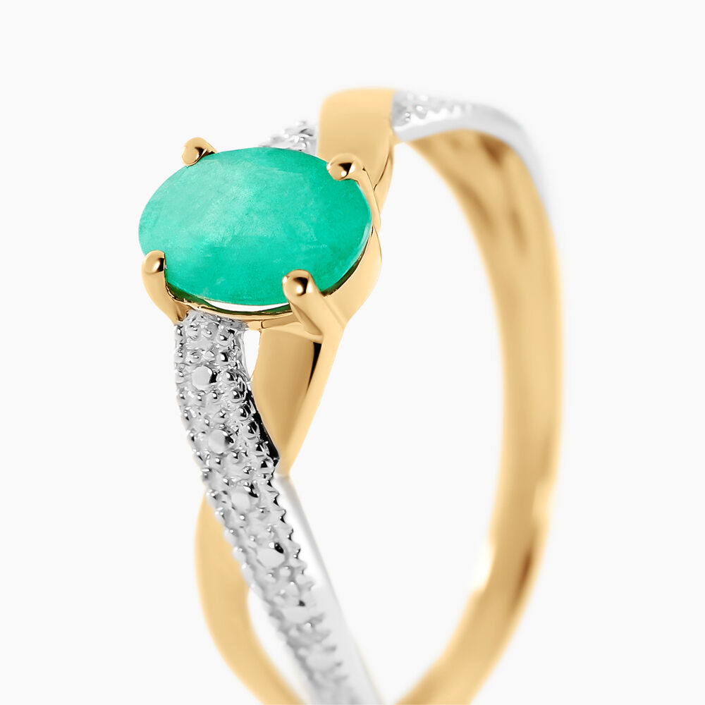 Bague Candice Or Jaune Emeraude - Bagues vintage Femme | Marc Orian