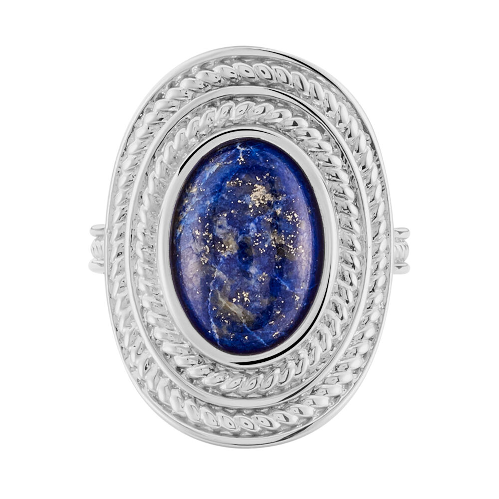 Bague Takara Argent Blanc Lapis Lazuli - Bagues de promesse Femme | Marc Orian