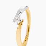 Bague Solitaire Francienne Or Bicolore Diamant - Solitaires Femme | Marc Orian