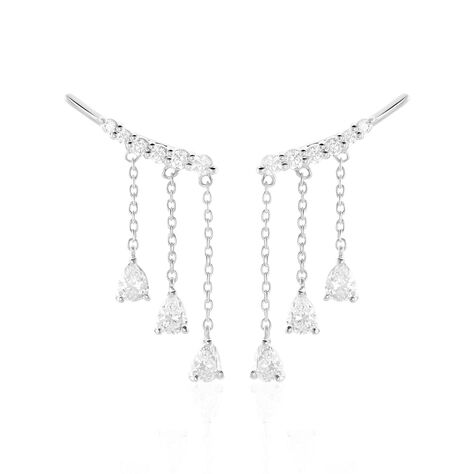 Boucles D'oreilles Pendantes Rilla Argent Blanc Oxyde De Zirconium - Pendantes Femme | Marc Orian