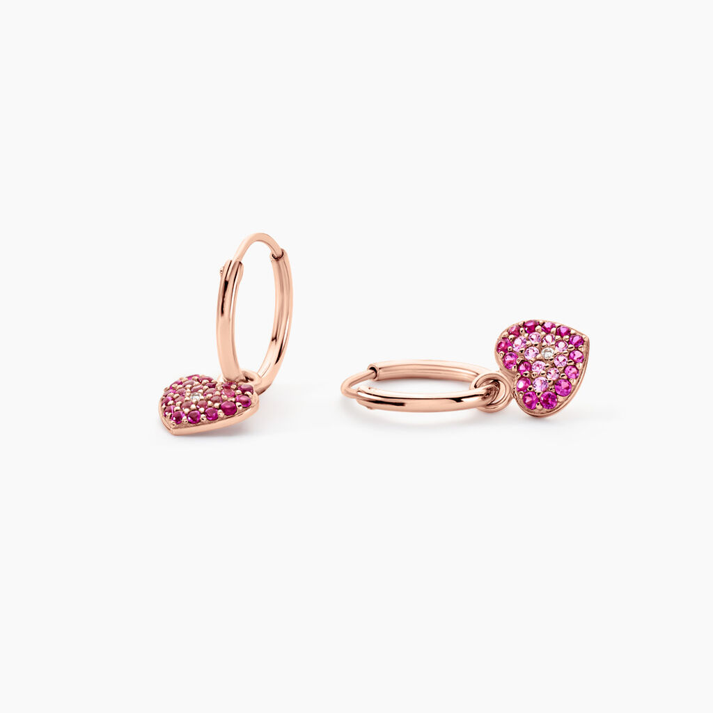 Cr&eacute;oles Reflets Romantiques Argent Rose Oxyde De Zirconium - Boucles d'oreilles pampille Femme | Marc Orian