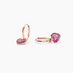 Cr&eacute;oles Reflets Romantiques Argent Rose Oxyde De Zirconium - Boucles d'oreilles pampille Femme | Marc Orian