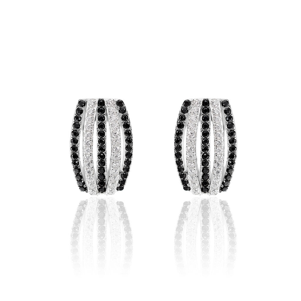 Boucles D'oreilles Puces Argent Blanc Oxyde De Zirconium - Puces Femme | Marc Orian