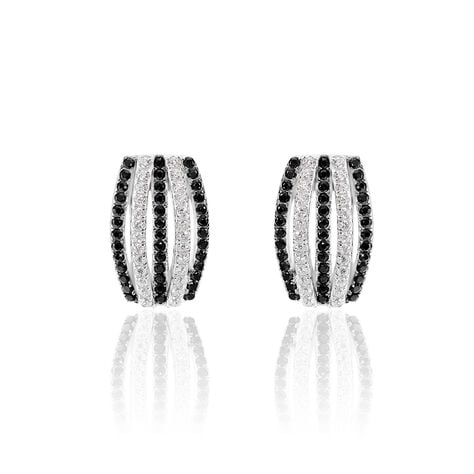 Boucles D'oreilles Puces Argent Blanc Oxyde De Zirconium - Puces Femme | Marc Orian