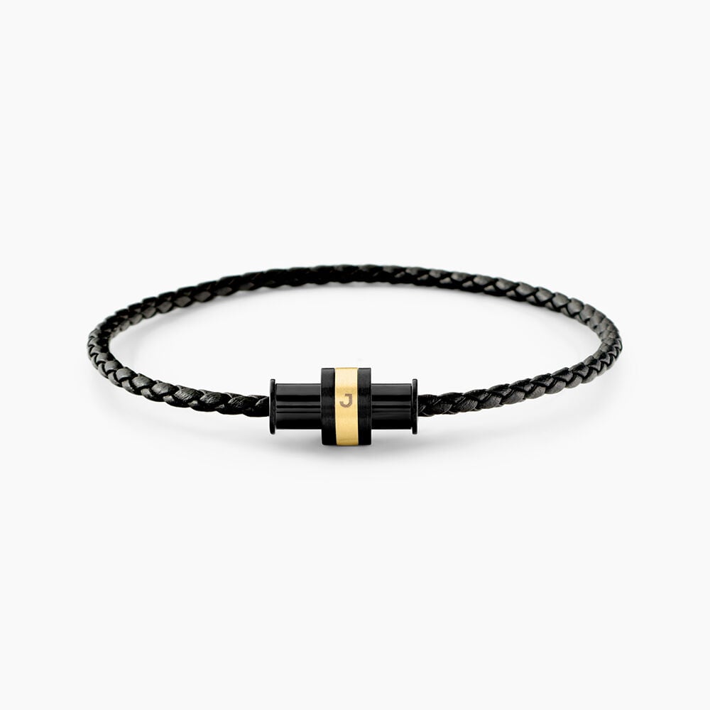 Bracelet Jourdan Cuir De Vache Noir - Bracelets cuir Homme | Marc Orian