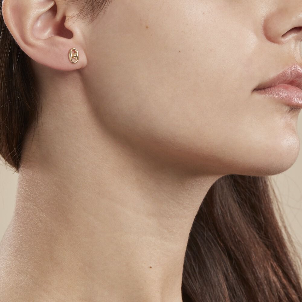 Boucles D'oreilles Puces Cara Grain De Cafe Or Jaune - Puces Femme | Marc Orian