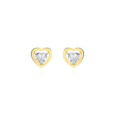 Boucles D'oreilles Puces Anastasy Or Jaune Oxyde De Zirconium - Clous d'oreilles Femme | Marc Orian