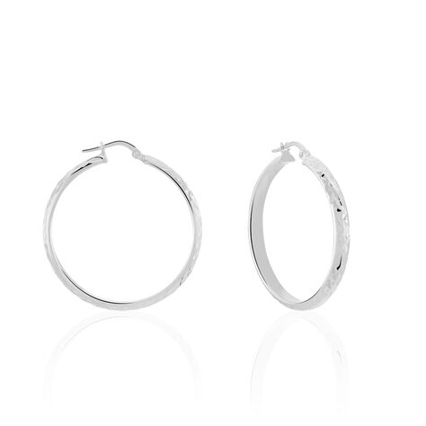 Créoles Argent Blanc Esmee - Créoles Femme | Marc Orian