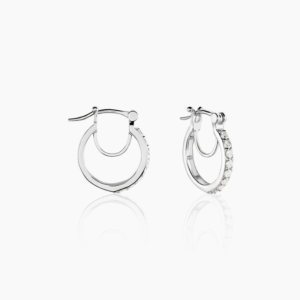 Cr&eacute;oles Pasha Argent Blanc Oxyde De Zirconium - Cr&eacute;oles Femme | Marc Orian