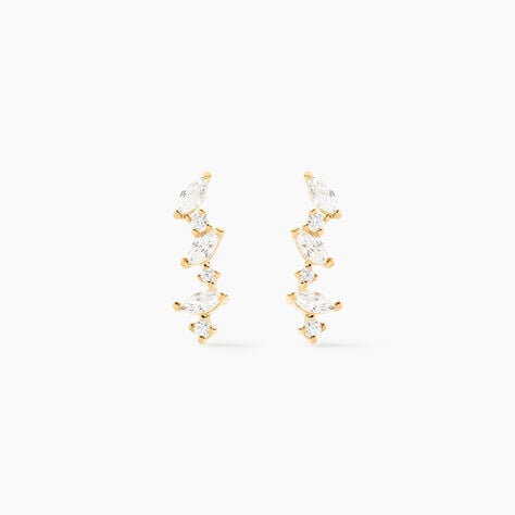 Boucles D'oreilles Puces Or Jaune Fortunella Oxydes De Zirconium - Puces Femme | Marc Orian