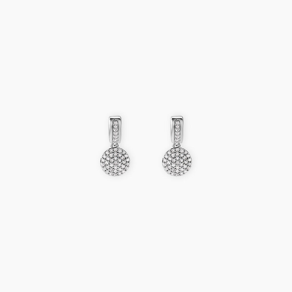 Boucles D'oreilles Pendantes Lisyae Or Blanc Diamant - Pendantes Femme | Marc Orian