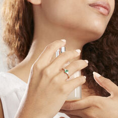 Bague Solitaire Ludmilla Or Jaune Emeraude Et Diamant - Bagues Femme | Marc Orian