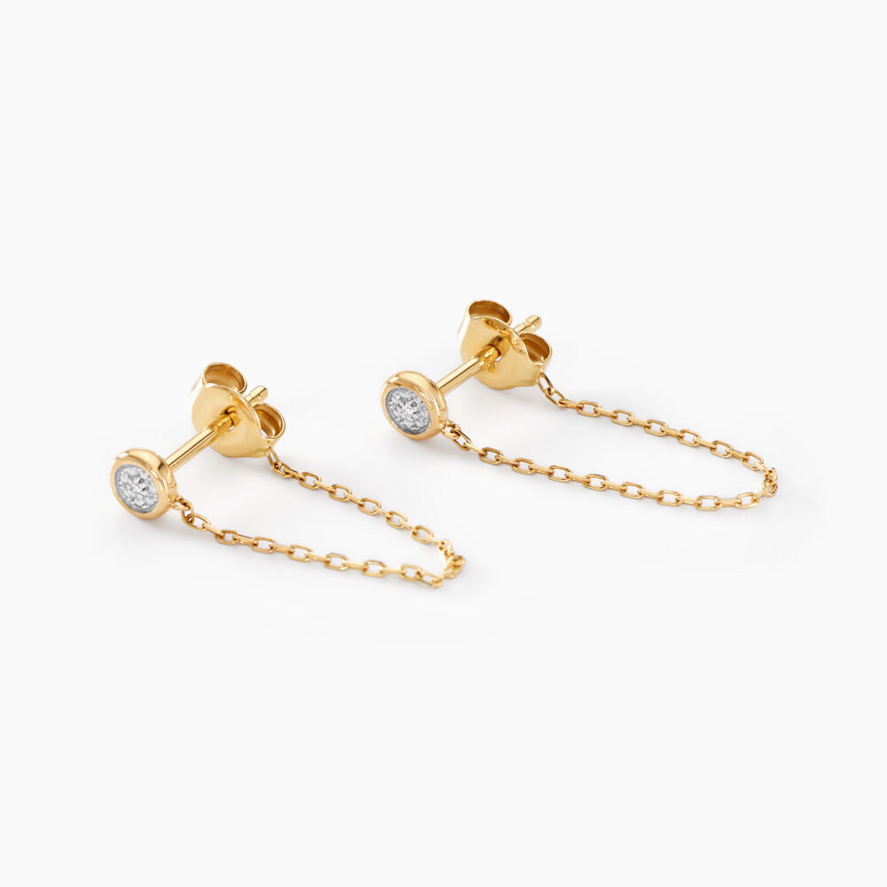 Boucles D'oreilles Pendantes Mon 1er Diamant Or Jaune Diamant -  Femme | Marc Orian