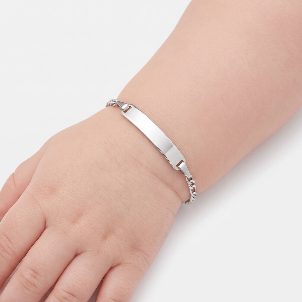 Bracelet Identit&eacute; Bebe Bartolomee Or Blanc - Gourmettes Enfant | Marc Orian