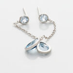 Boucles D'oreilles Pendantes Brenda Or Blanc Topaze - Pendantes Femme | Marc Orian