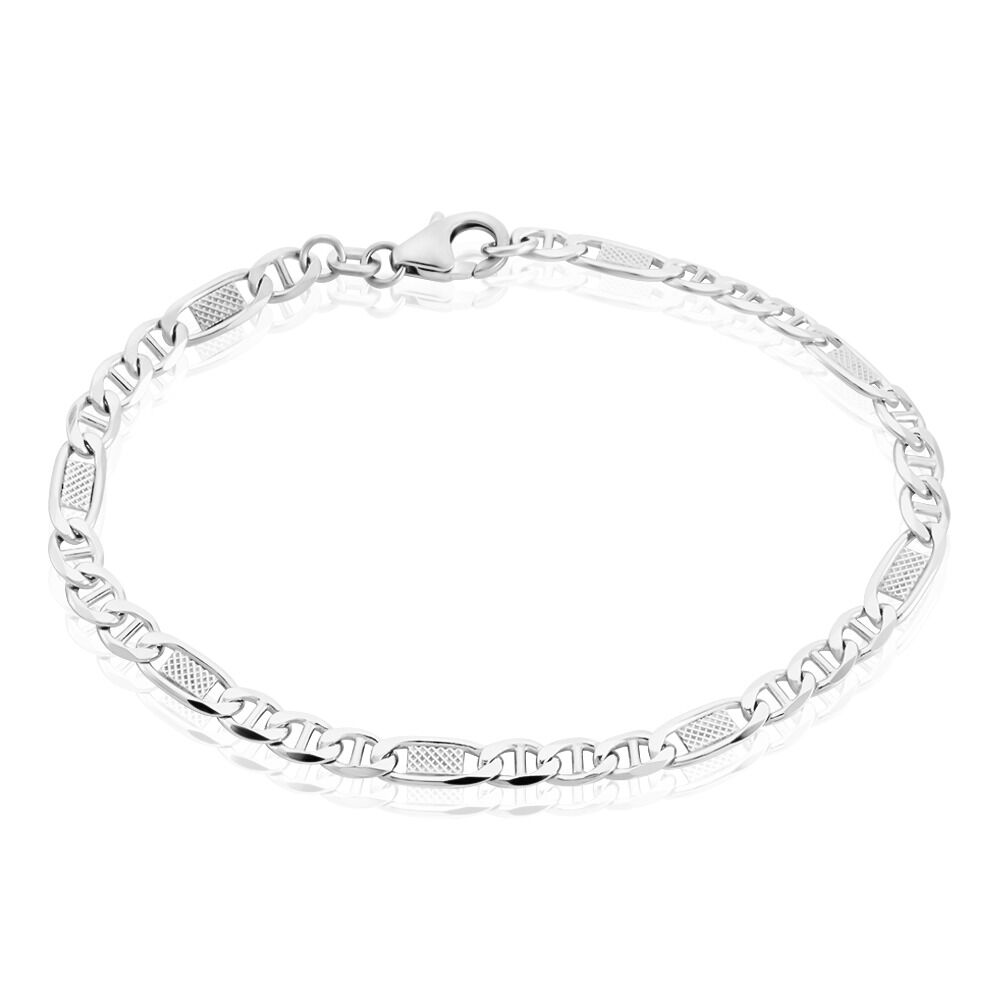 Bracelet Maille Teo Argent Blanc - Bracelets mailles Homme | Marc Orian