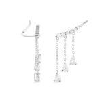 Boucles D'oreilles Pendantes Rilla Argent Blanc Oxyde De Zirconium - Pendantes Femme | Marc Orian