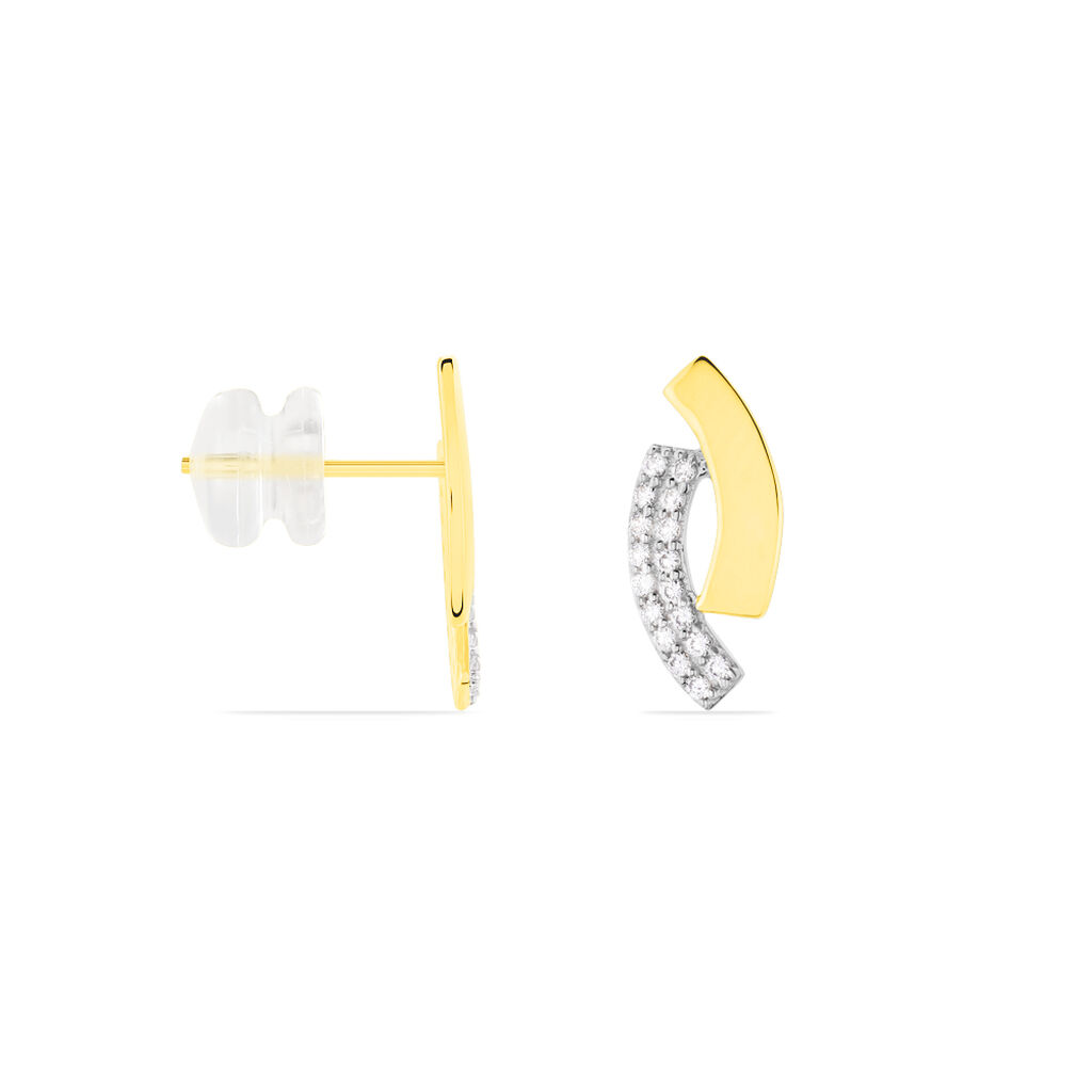 Boucles D'oreilles Puces Vero Or Jaune Oxyde De Zirconium - Clous d'oreilles Femme | Marc Orian